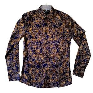 Topman Stretch Skinny Button Down Long Sleeve Shirt Size M